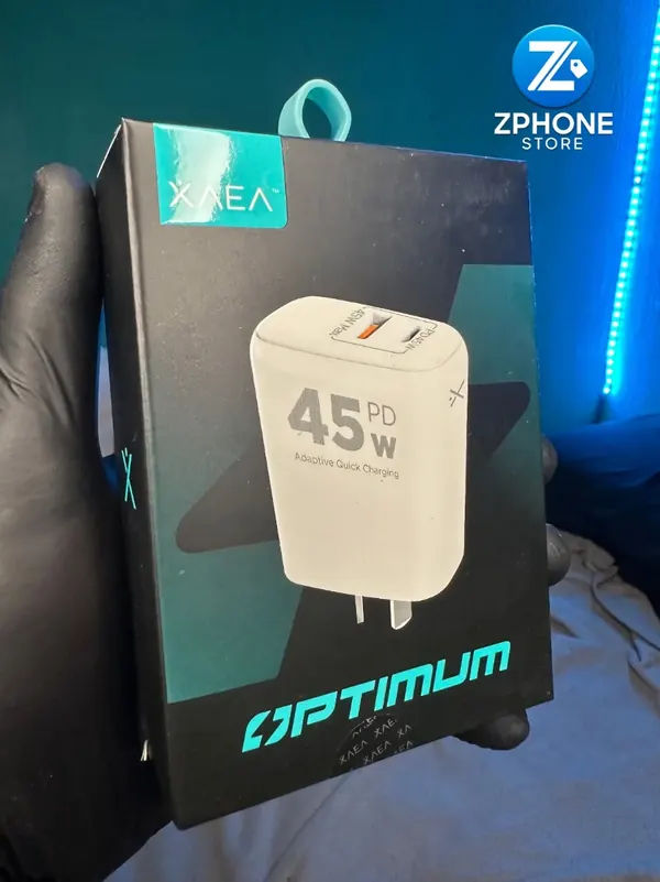 Cargador 45w con puerto tipo A y tipo C sin cable