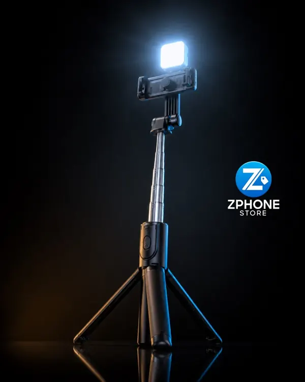 Trípode + Palo Selfie LED 3en1