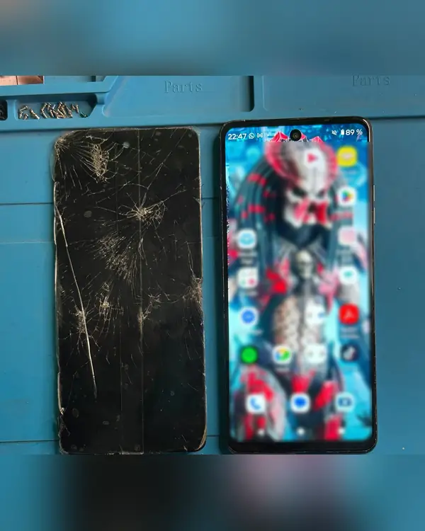 Celular Android · Cambio de módulo · Antes y después