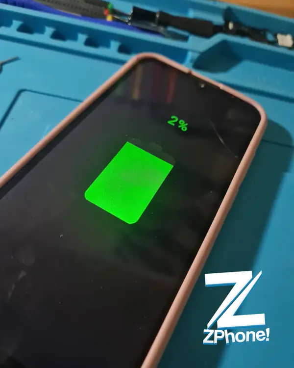 Celular Android · Cambio de pin de carga · Carga otra vez
